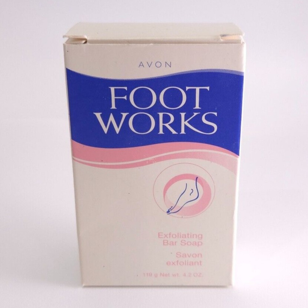 NEW IN BOX Avon Foot Works Exfoliating Bar Soap Full Size 4.2 oz New Old stock